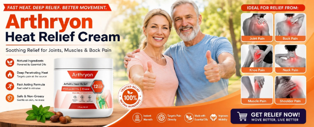 Arthryon Heat Relief Cream promotional banner — better movement, deep relief